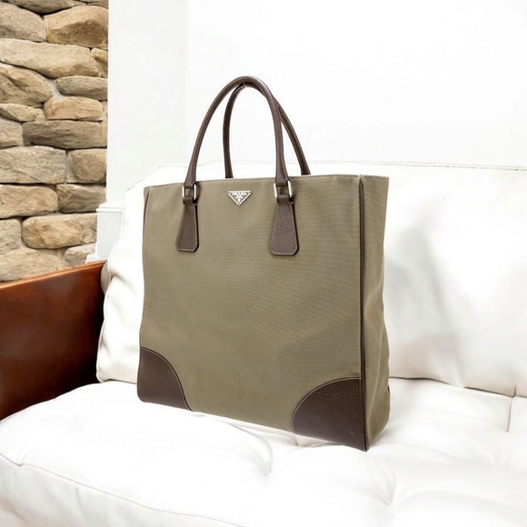 Prada Cinghiale-trimmed Canapa Tote - Picture 3 of 7